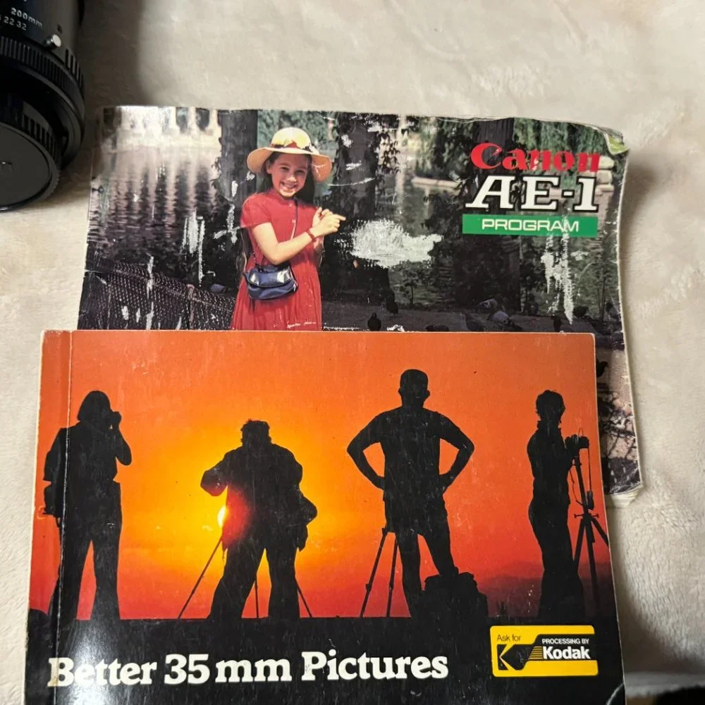 Canon AE -1 Program 35 mm film camera original manuals 1 owner